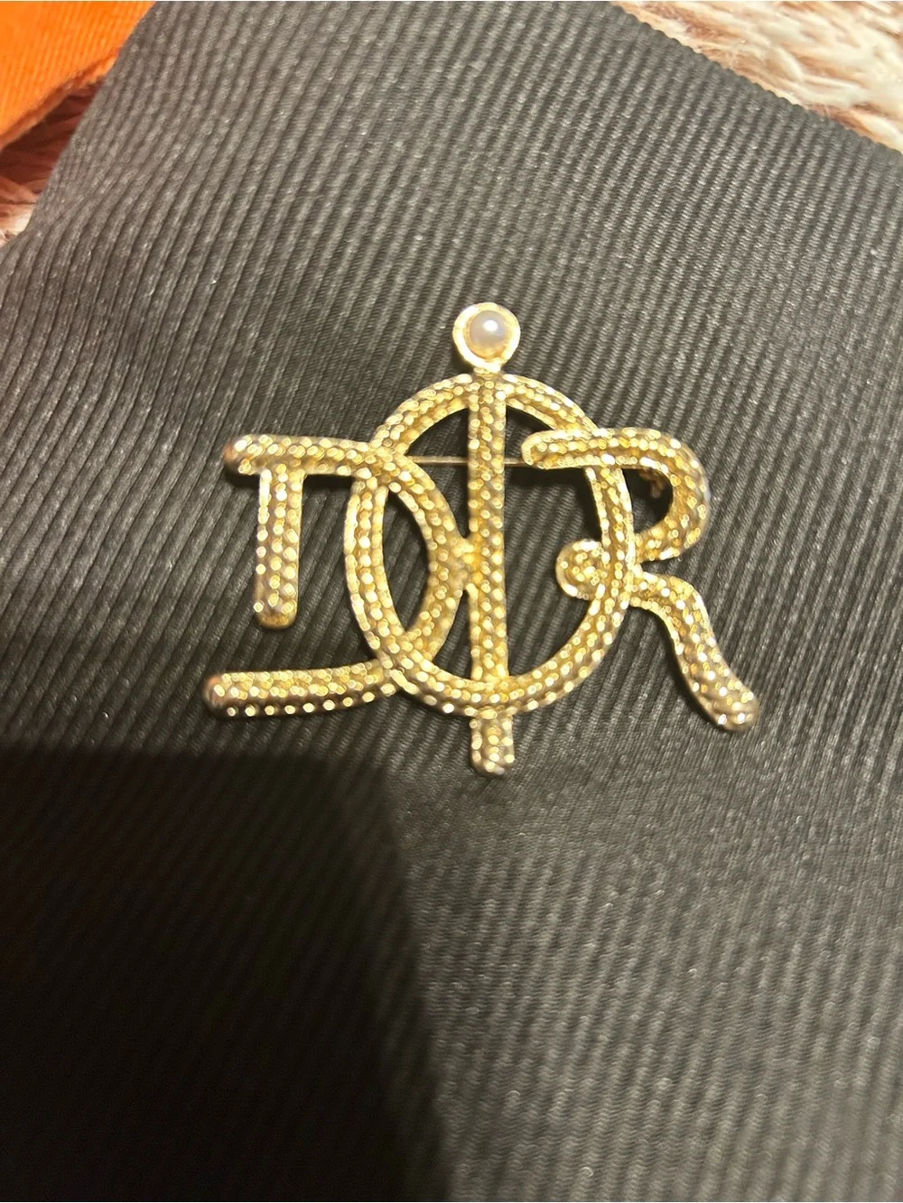 Gold Monogram D Pin Brooch - new